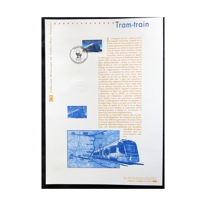 Documents philatéliques officiels la Poste : Tram - Train