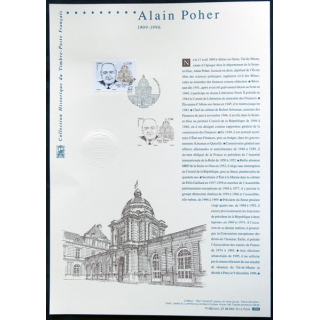 Documents philatéliques officiels la Poste : Alain Poher 1909-1996