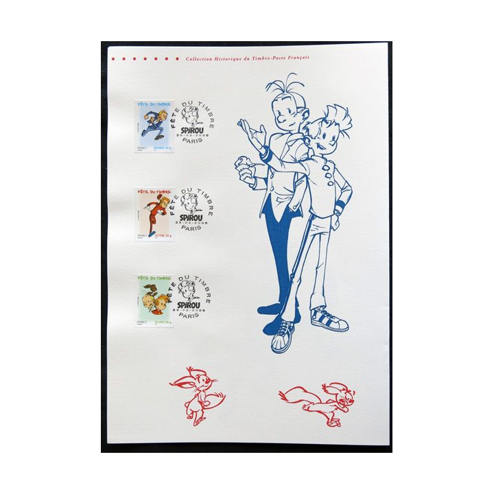 Documents philatéliques officiels la Poste : Fête du timbre 2006  Spirou  (double page)