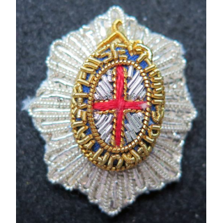 GB :  insigne de colonel anglais de la cavalerie de la garde en cannetille argentée 3 x 2,5 cm