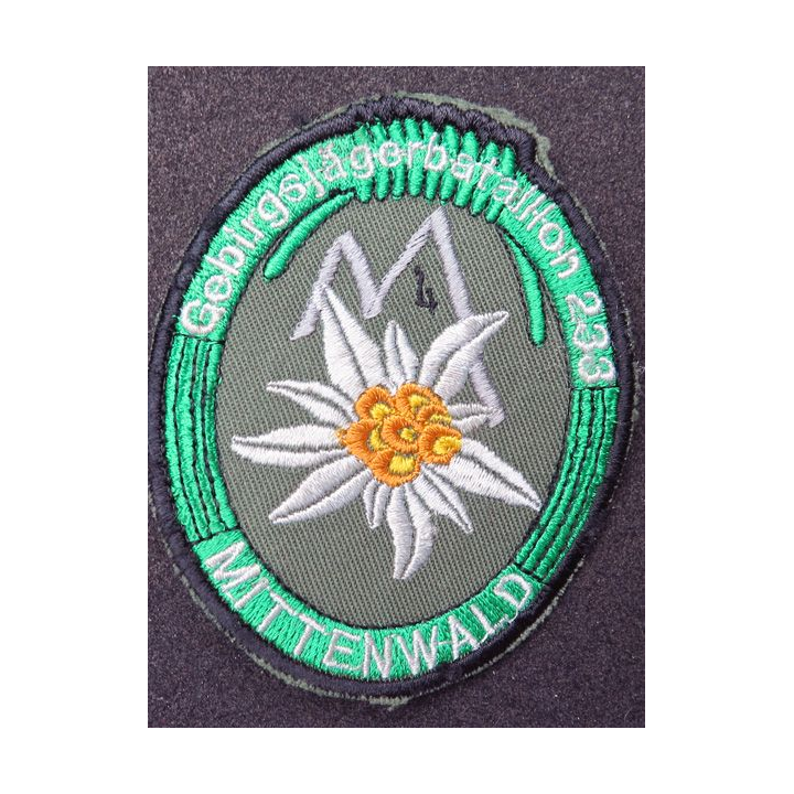 ALLEMAGNE : insigne tissu du 233° Gebirgsjägerbataillon de Mittenwald