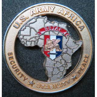 USA : plaque de l'US Army Africa SETAF USARAF 2 (5 cm de diamètre)