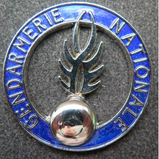 plaque de la  Gendarmerie nationale bleu translucide