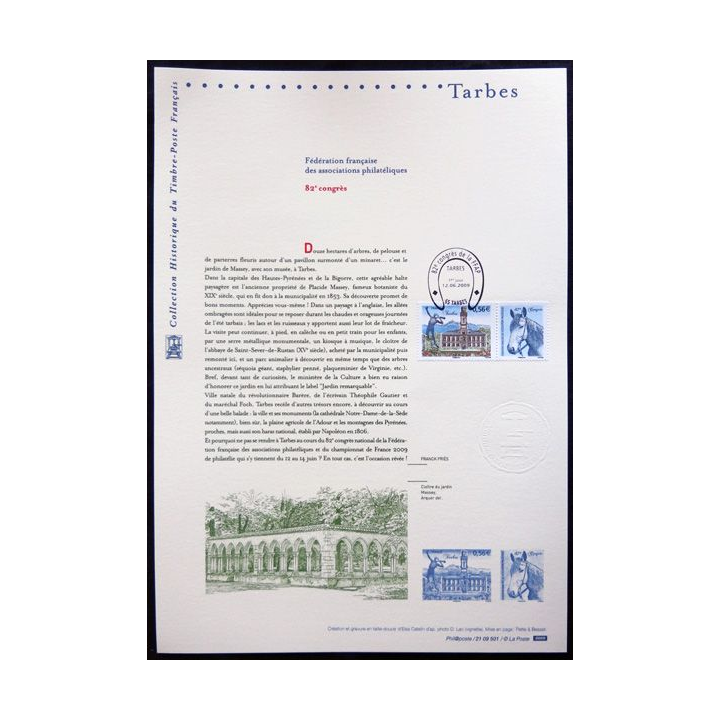 Documents philatéliques officiels la Poste : Tarbes