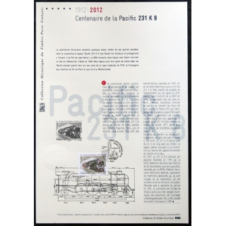 Documents philatéliques officiels la Poste : Centenaire de la Pacific 231 K 8 1912-2012