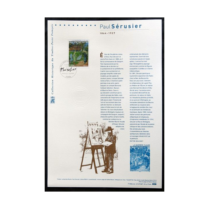Documents philatéliques officiels la Poste : Paul Sérusier 1864-1927