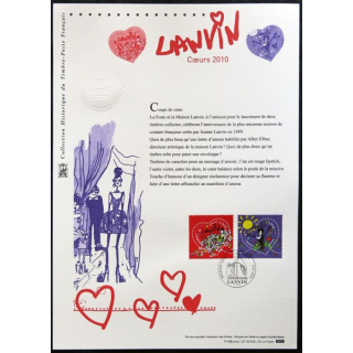 Documents philatéliques officiels la Poste : Lanvin - Cœurs 2010