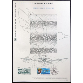 Documents philatéliques officiels la Poste : Henri Fabre 1919 Premier vol en hydravion