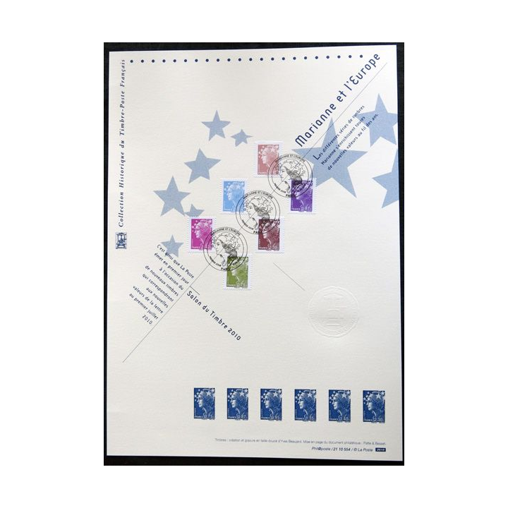 Documents philatéliques officiels la Poste : Marianne et l'Europe