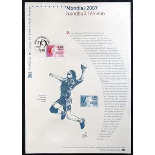 Documents philatéliques officiels la Poste : Mondial 2007 Handball féminin