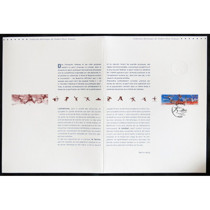 Documents philatéliques officiels la Poste : Sports (double page)
