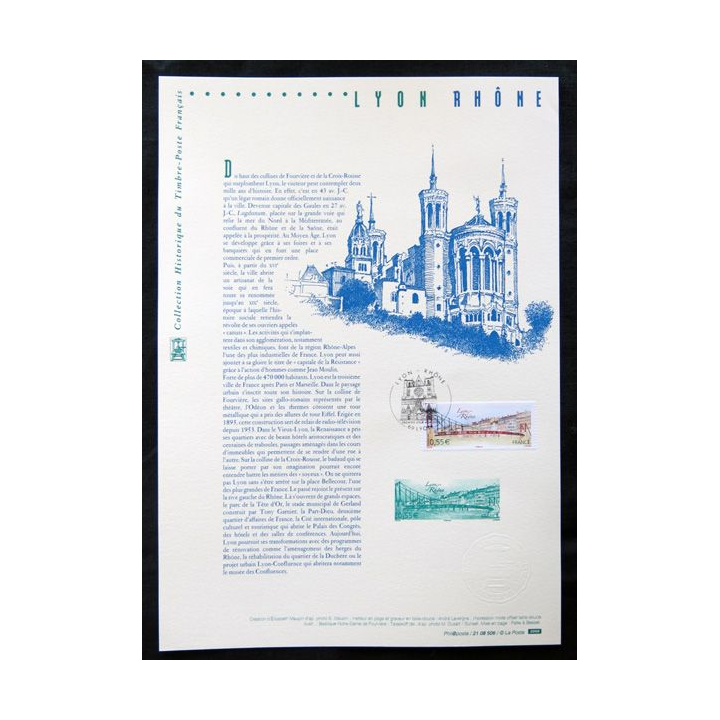 Documents philatéliques officiels la Poste : Lyon, Rhône
