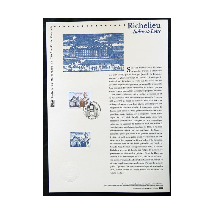 Documents philatéliques officiels la Poste : Richelieu, Indre-et-Loire