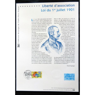 Documents philatéliques officiels la Poste : Liberté d'association, Loi du 1° juillet 1901