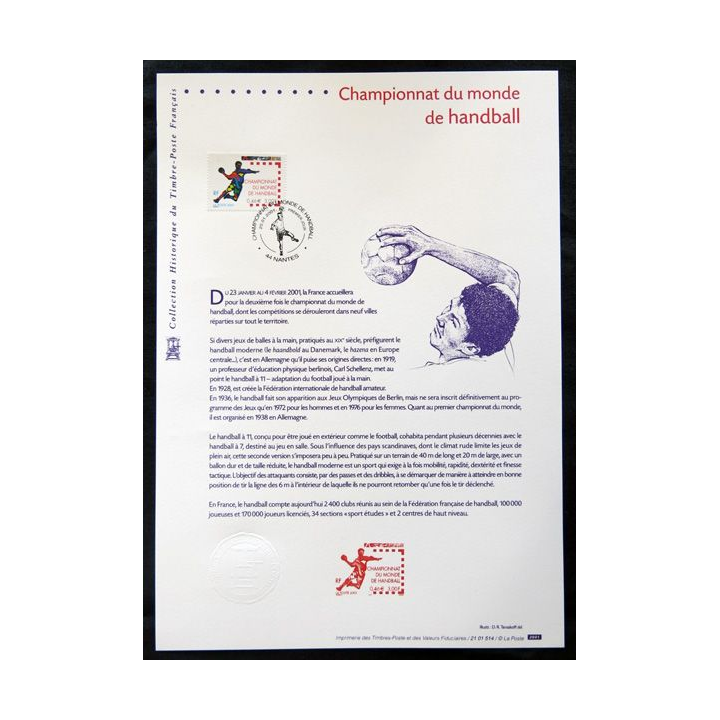 Documents philatéliques officiels la Poste : Championnat du monde de handball