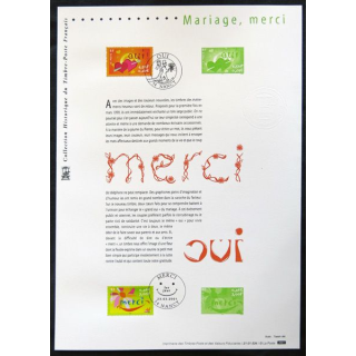 Documents philatéliques officiels la Poste : Mariage, Merci