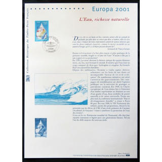 Documents philatéliques officiels la Poste : Europa 2001, l'eau richesse naturelle