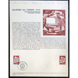 Documents philatéliques officiels la Poste : Journée du timbre 1974