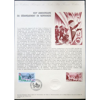 Documents philatéliques officiels la Poste : XXX° Anniversaire du débarquement en Normandie