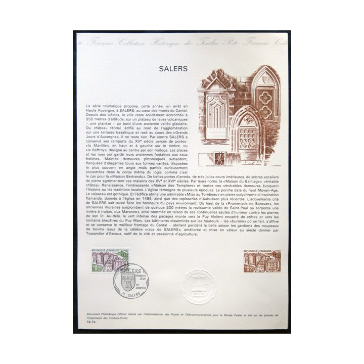 Documents philatéliques officiels la Poste : Salers
