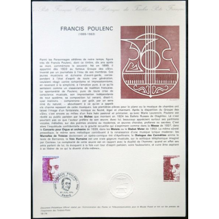 Documents philatéliques officiels la Poste : Francis Poulenc 1899-1963