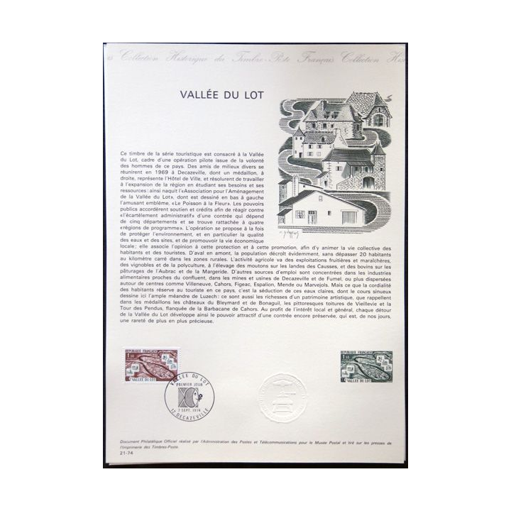 Documents philatéliques officiels la Poste : Vallée du Lot
