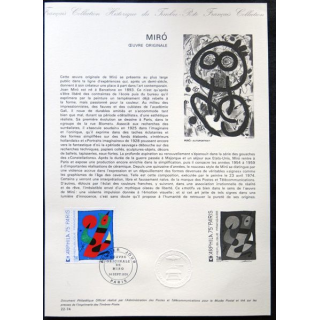 Documents philatéliques officiels la Poste : Miró Oeuvre originale