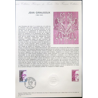 Documents philatéliques officiels la Poste : Jean Giraudoux 1882-1944