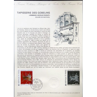 Documents philatéliques officiels la Poste : Tapisserie des Gobelins oeuvre de Mathieu