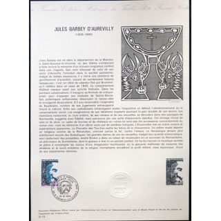 Documents philatéliques officiels la Poste : Jule Barbey d'Aurevilly 1808-1889