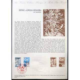 Documents philatéliques officiels la Poste : Série "Croix Rouge" Les saisons