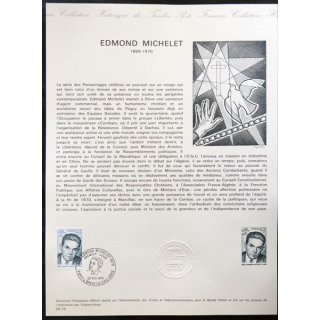 Documents philatéliques officiels la Poste : Edmond Michelet 1899-1970
