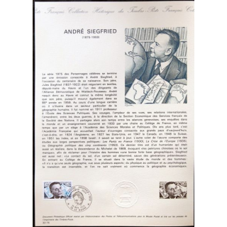 Documents philatéliques officiels la Poste : André Siegfried 1875-1959