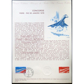 Documents philatéliques officiels la Poste : Concorde Paris-Rio de Janeiro 1976