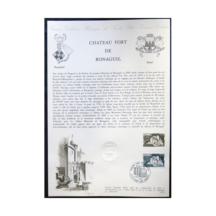 Documents philatéliques officiels la Poste : Château fort de Bonaguil