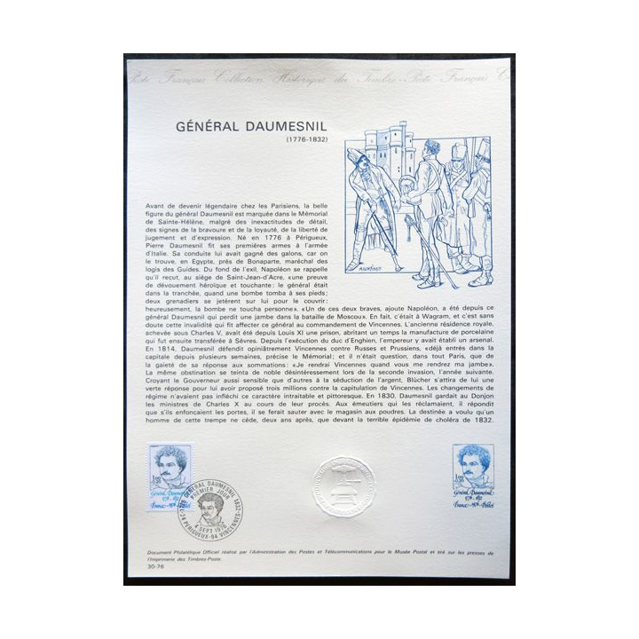 Documents philatéliques officiels la Poste : Général Daumesnil 1776-1832