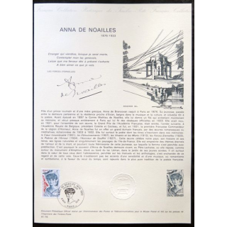 Documents philatéliques officiels la Poste : Anna de Noailles 1876-1933