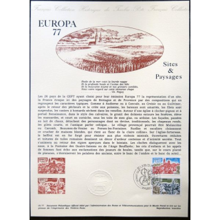 Documents philatéliques officiels la Poste : Europa 77, Sites & Paysages