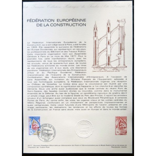 Documents philatéliques officiels la Poste : Fédération européenne de la construction