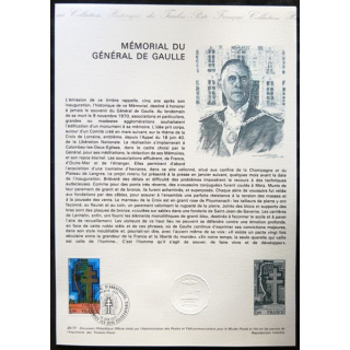 Documents philatéliques officiels la Poste : mémorial du Général de Gaulle
