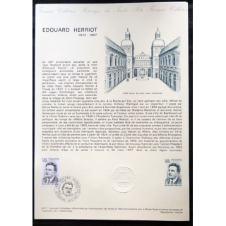 Documents philatéliques officiels la Poste : Edouard Herriot 1872-1957
