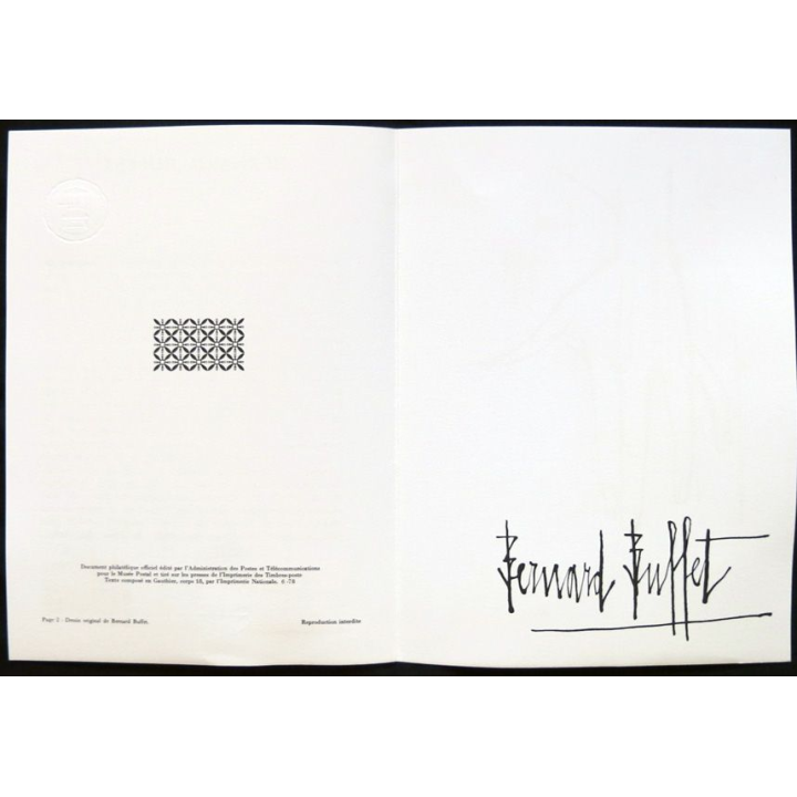 Documents philatéliques officiels la Poste : Bernard Buffet (double page)