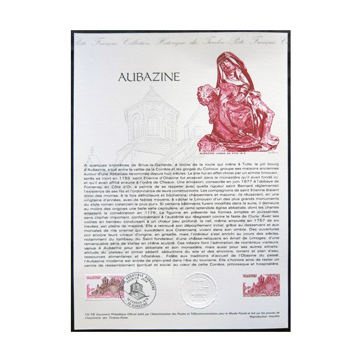 Documents philatéliques officiels la Poste : Aubazine