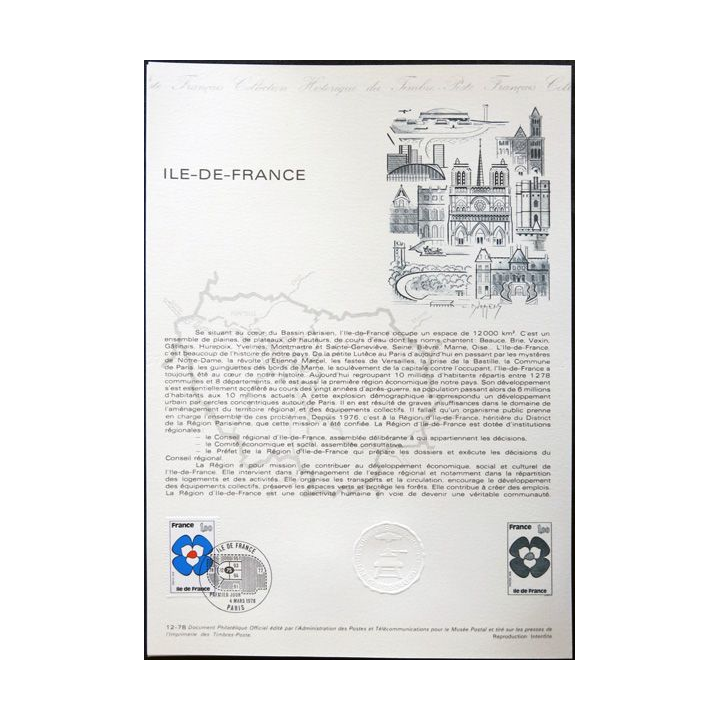 Documents philatéliques officiels la Poste : Île-de-France