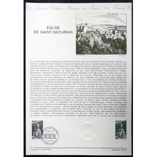 Documents philatéliques officiels la Poste : Eglise de Saint-Saturnin