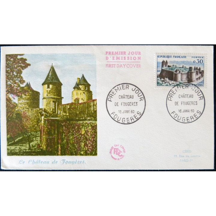 Enveloppe premier jour Château de Fougères 06/01/1960