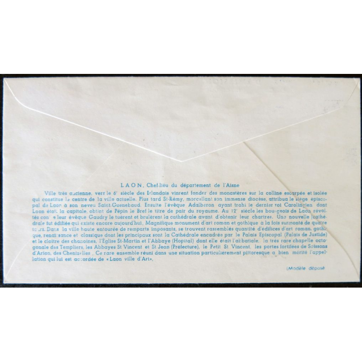 Enveloppe premier jour : Cathédrale de Laon 16/01/1960