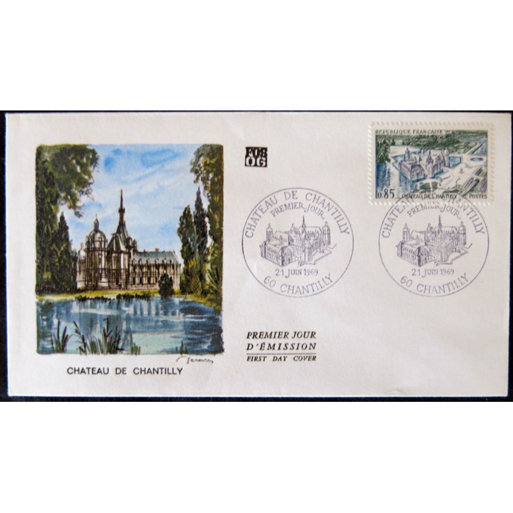 Enveloppe premier jour : Château de Chantilly 21/06/1969