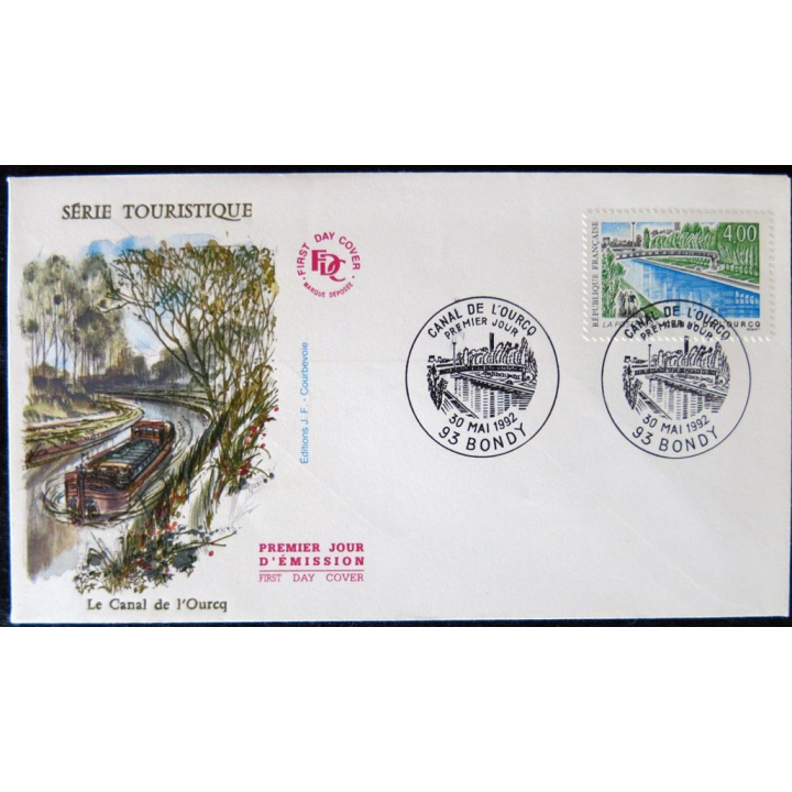 Enveloppe premier jour : Canal de l'Ourcq 30/05/1992