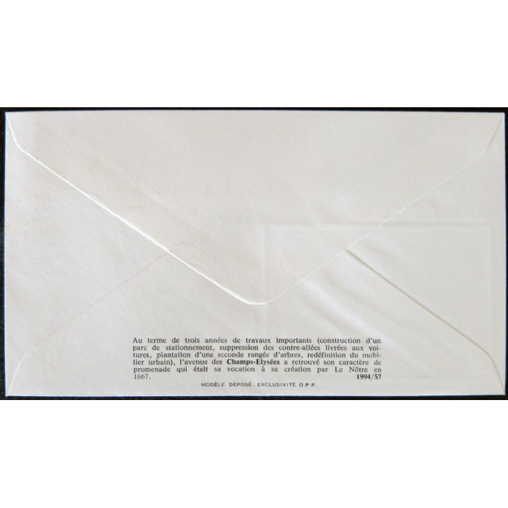 Enveloppe premier jour : Paris, Champs Elysées 31/12/1994